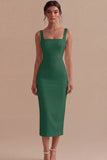 Square Neck Maxi White Bodycon Engagement Dress