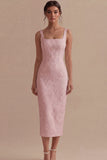 Floral Square Neck White Bodycon Maxi Beach Wedding Dress