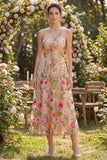 One Shoulder Ruched A Line Maxi Floral Blush Wedding Guest Dress