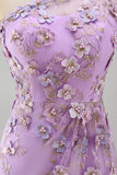 Ruched Maxi Floral Lilac One Shoulder Wedding Guest Dress with Pearls