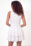 V-Neck Ruffled Floral White Short A Line Ruched Graduation Dress with Lace