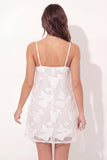 Short Floral White A Line Spaghetti Straps Graduation Dress