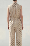 Polka Dots Khaki 2 Piece Single Breasted Business Suits