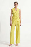 Lemon Yellow 2 Piece Peak Lapel Single Breasted Business Suits