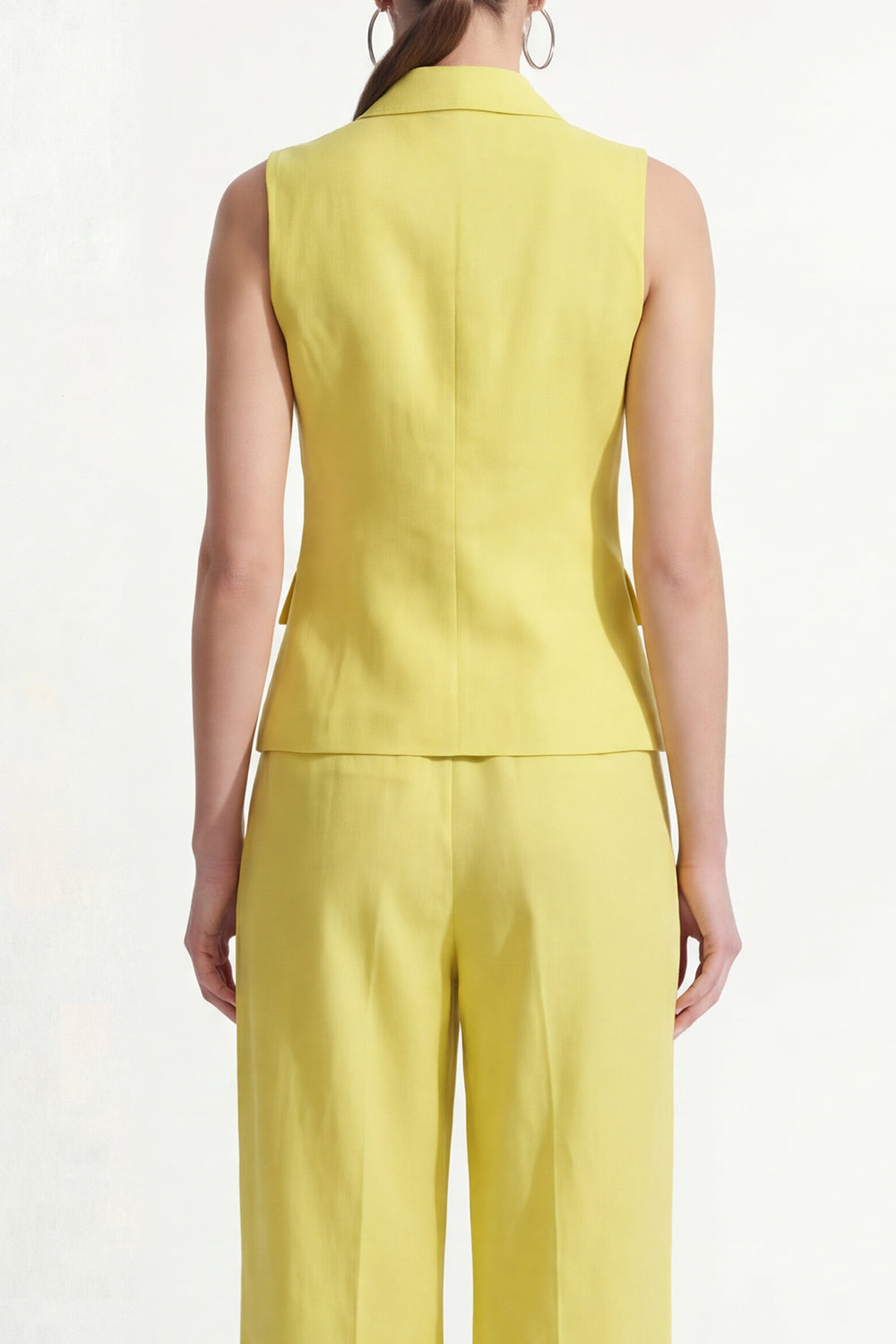 Lemon Yellow 2 Piece Peak Lapel Single Breasted Business Suits