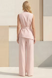 Light Yellow 2 Piece Shawl Lapel Business Suits with Sash