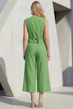 Green Shawl Lapel 2 Piece Single Breasted Wide Leg Business Suits