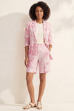 Printed Notched Lapel Blue Single Breasted 2 Piece Business Suits with Pockets