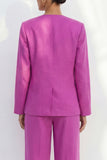Fuchsia 2 Piece Shawl Lapel Single Breasted Business Suits with Pockets