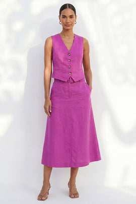 Shawl Lapel Single Breasted Fuchsia 2 Piece Business Suits with Belt