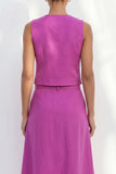 Shawl Lapel Single Breasted Fuchsia 2 Piece Business Suits with Belt