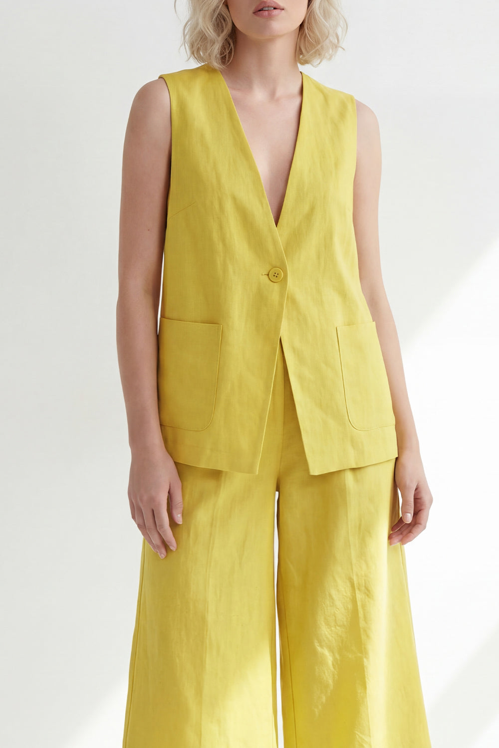 Shawl Lapel Butter Yellow 2 Piece Single Breasted Business Suits