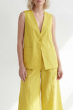 Shawl Lapel Butter Yellow 2 Piece Single Breasted Business Suits