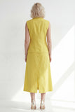 Notched Lapel Butter Yellow 2 Piece Single Breasted Business Suits with Pockets