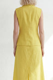 Notched Lapel Butter Yellow 2 Piece Single Breasted Business Suits with Pockets