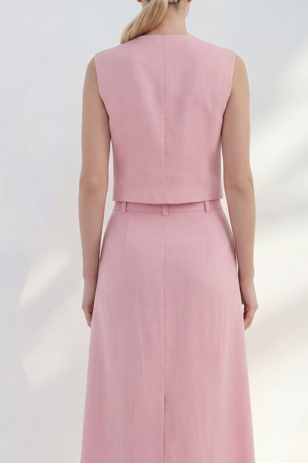 Shawl Lapel Pink 2 Piece Double Breasted Business Suits with Pockets