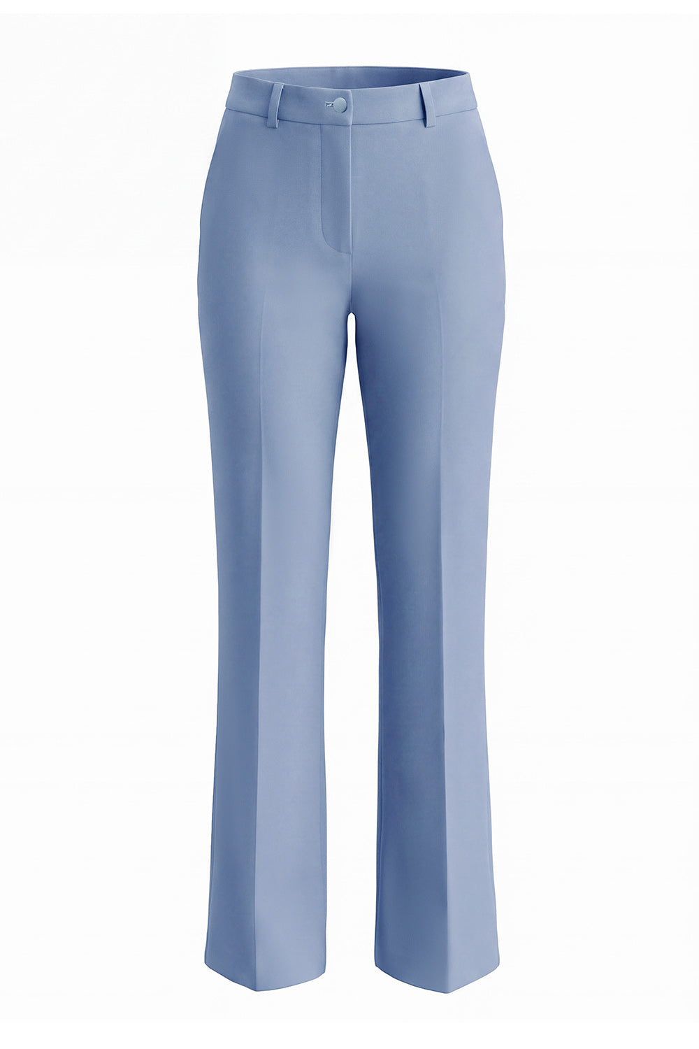 Dusty Blue Notched Lapel 2 Piece Single Breasted Business Suits with Pockets