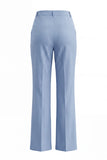 Dusty Blue Notched Lapel 2 Piece Single Breasted Business Suits with Pockets