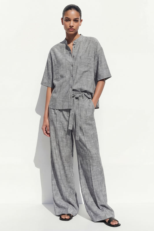 Grey 2 Piece Single Breasted Business Suits with Pockets