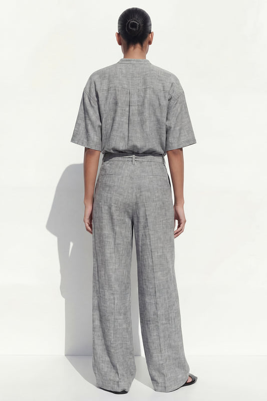 Grey 2 Piece Single Breasted Business Suits with Pockets
