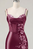 Floral Navy Corset Tight Short Homecoming Dress with Beading