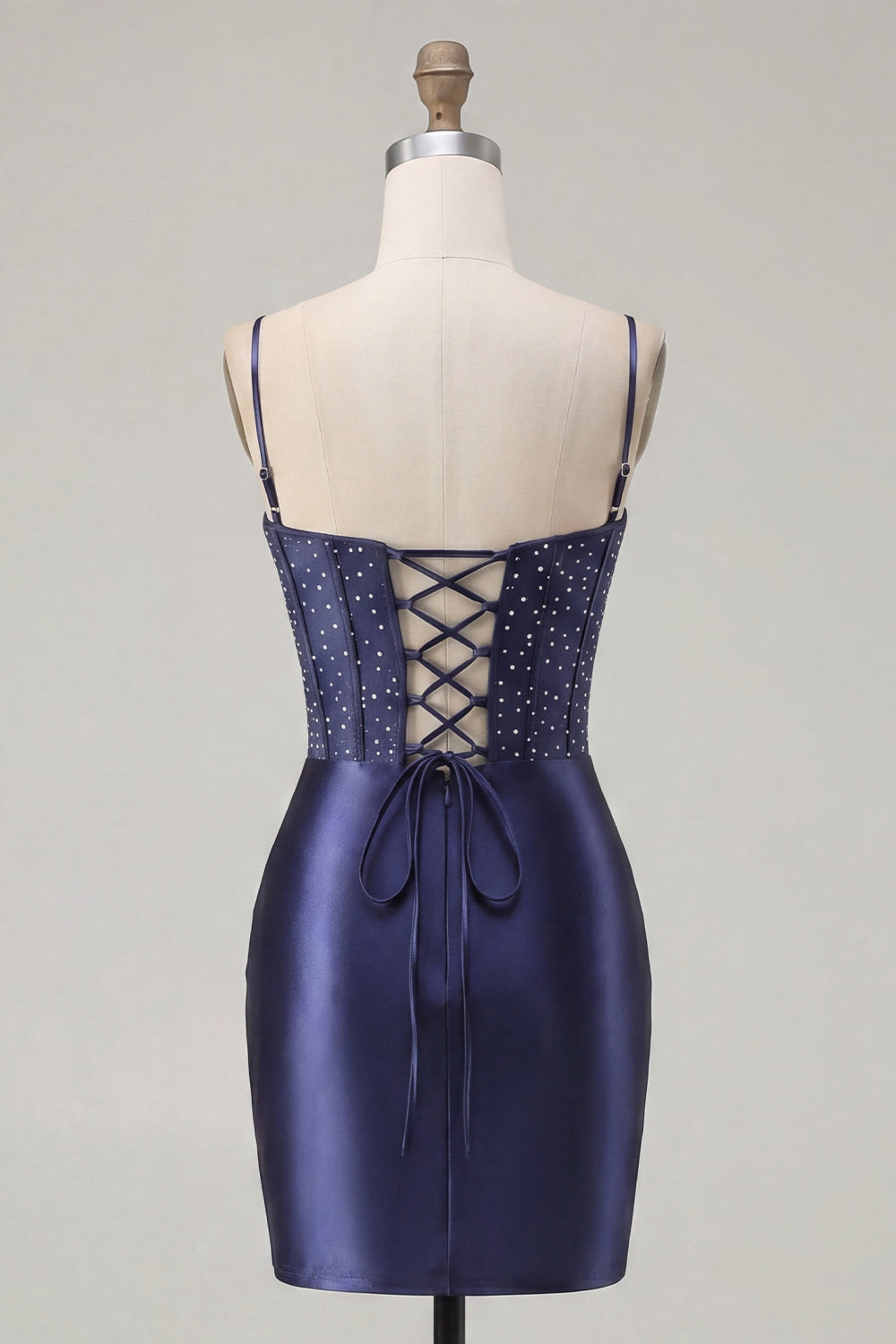 Floral Navy Corset Tight Short Homecoming Dress with Beading