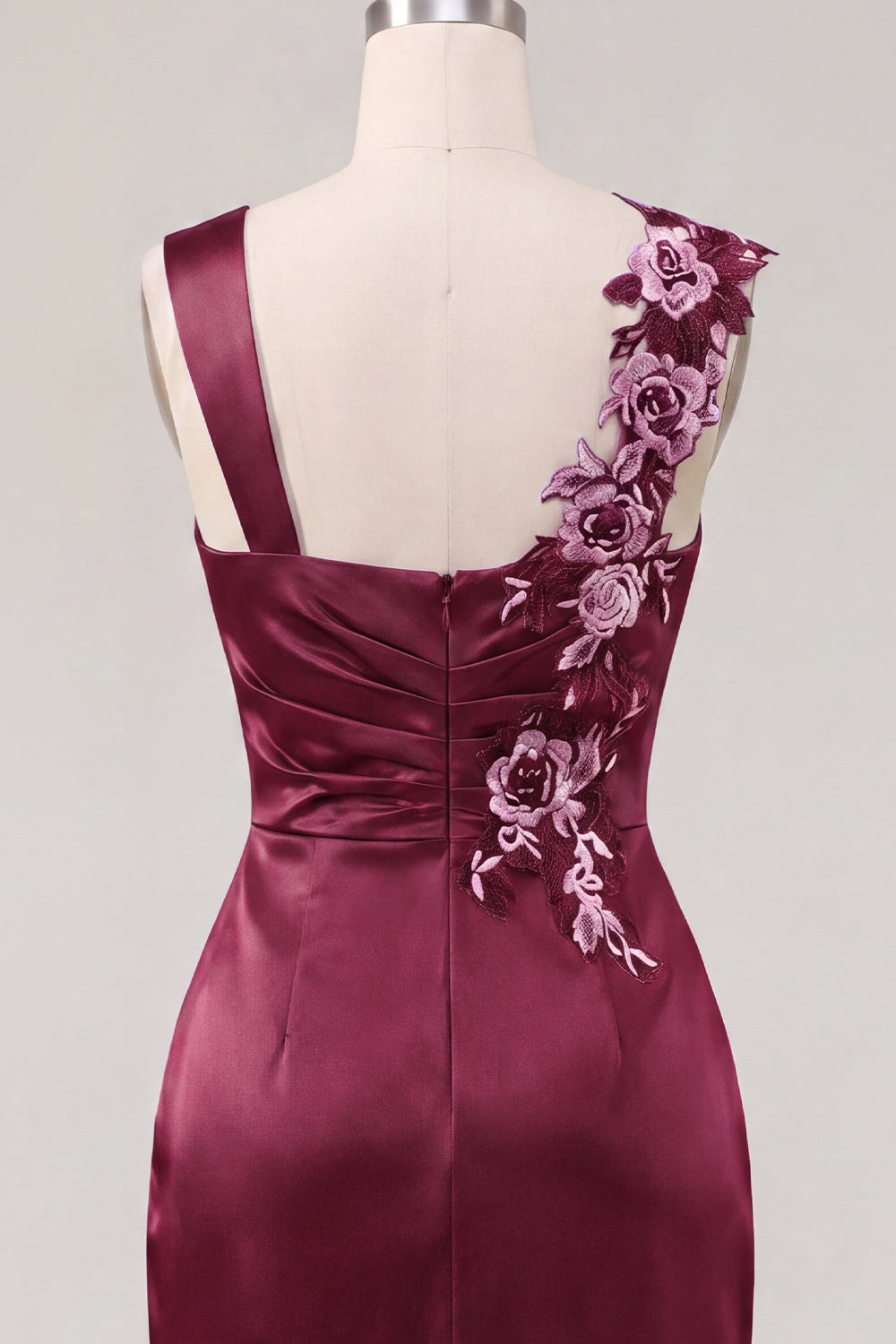 Floral Thick Straps Navy Ruched Tight Short Homecoming Dress