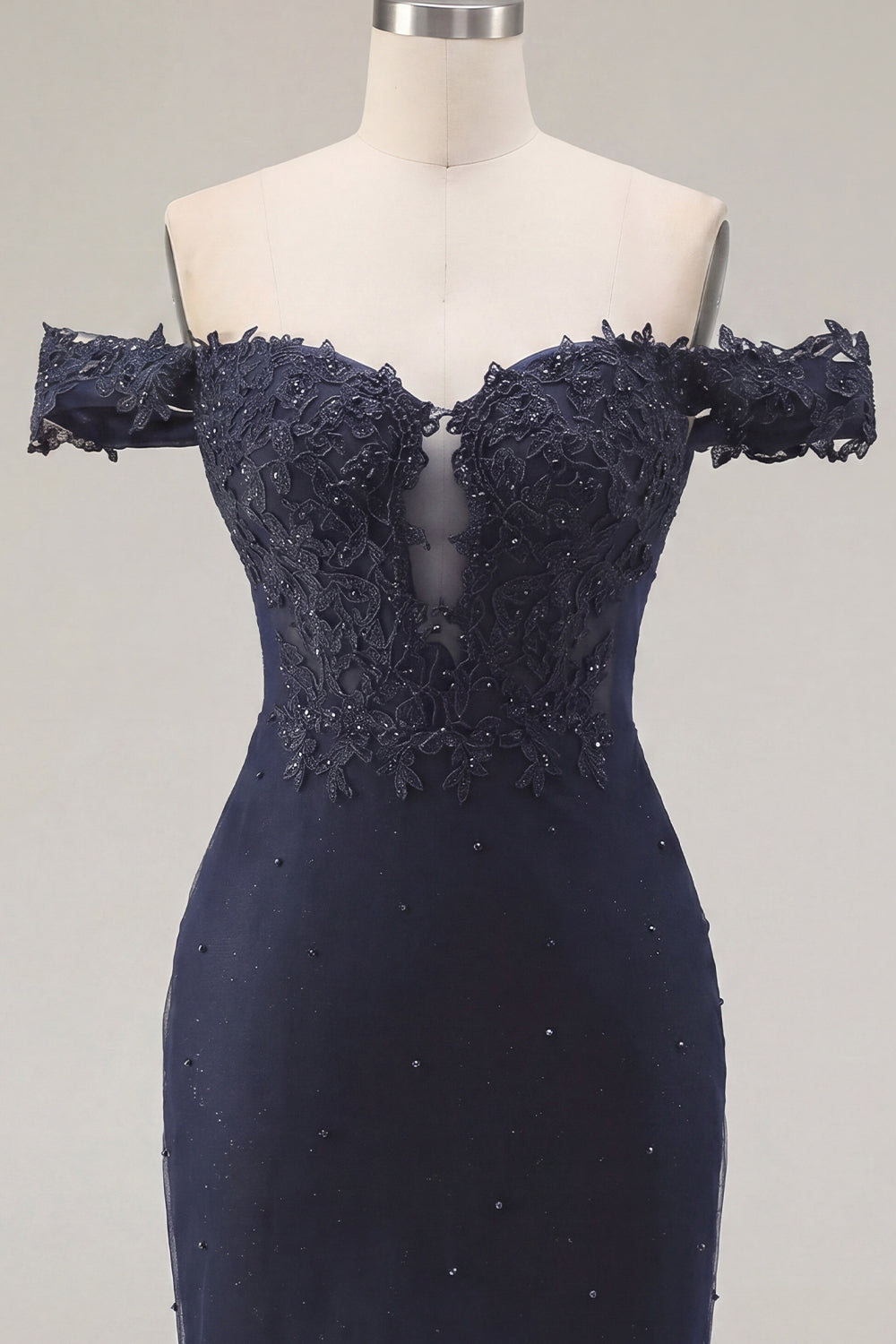 Sparkly Navy Tight Short Ruched Off the Shoulder Homecoming Dress with Beading