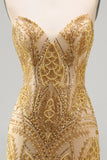 Sparkly Golden Tight Short Beaded Homecoming Dress