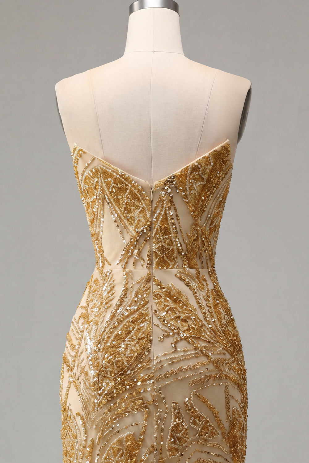 Sparkly Golden Tight Short Beaded Homecoming Dress