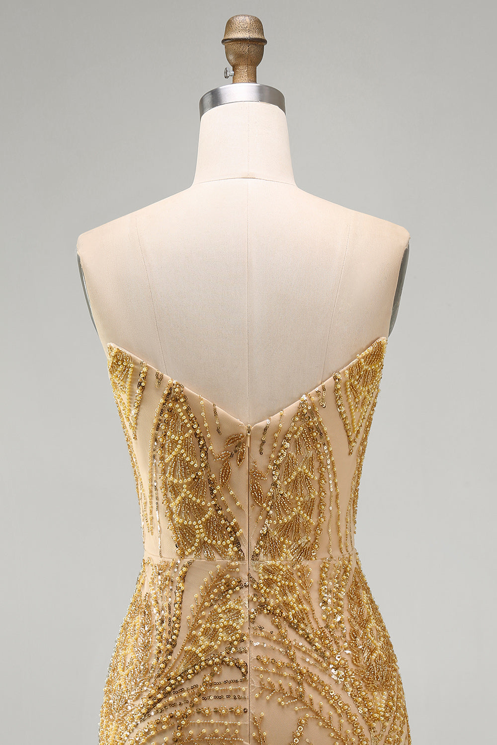 Sparkly Golden Tight Short Beaded Homecoming Dress