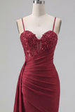 Sparkly Burgundy Tight Short Beaded Ruched Homecoming Dress with Side Cape