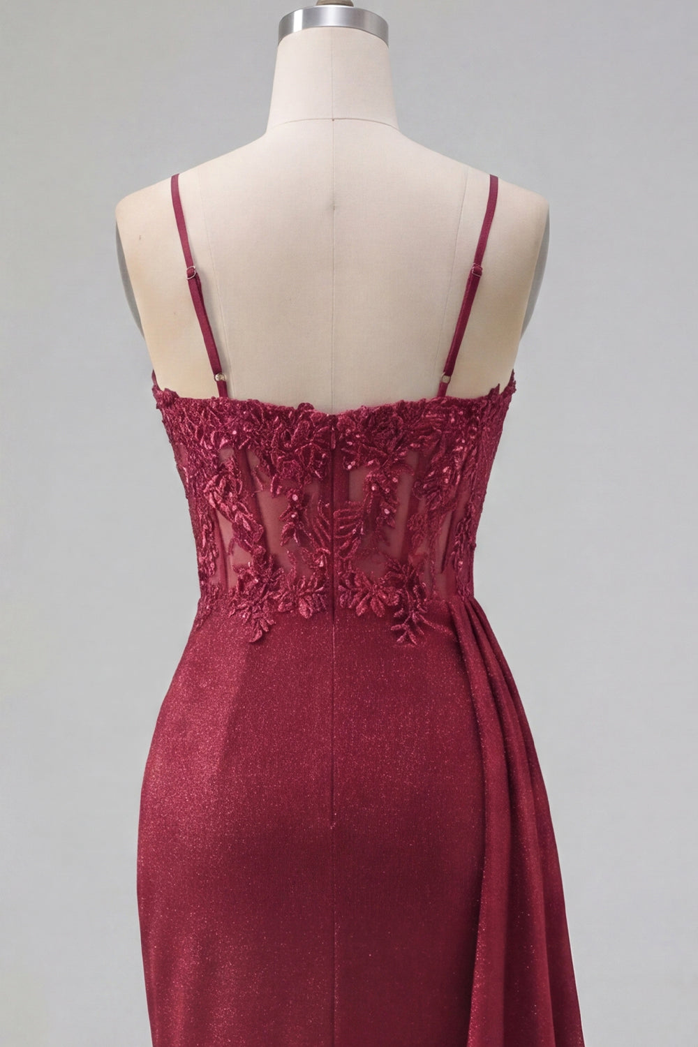 Sparkly Burgundy Tight Short Beaded Ruched Homecoming Dress with Side Cape