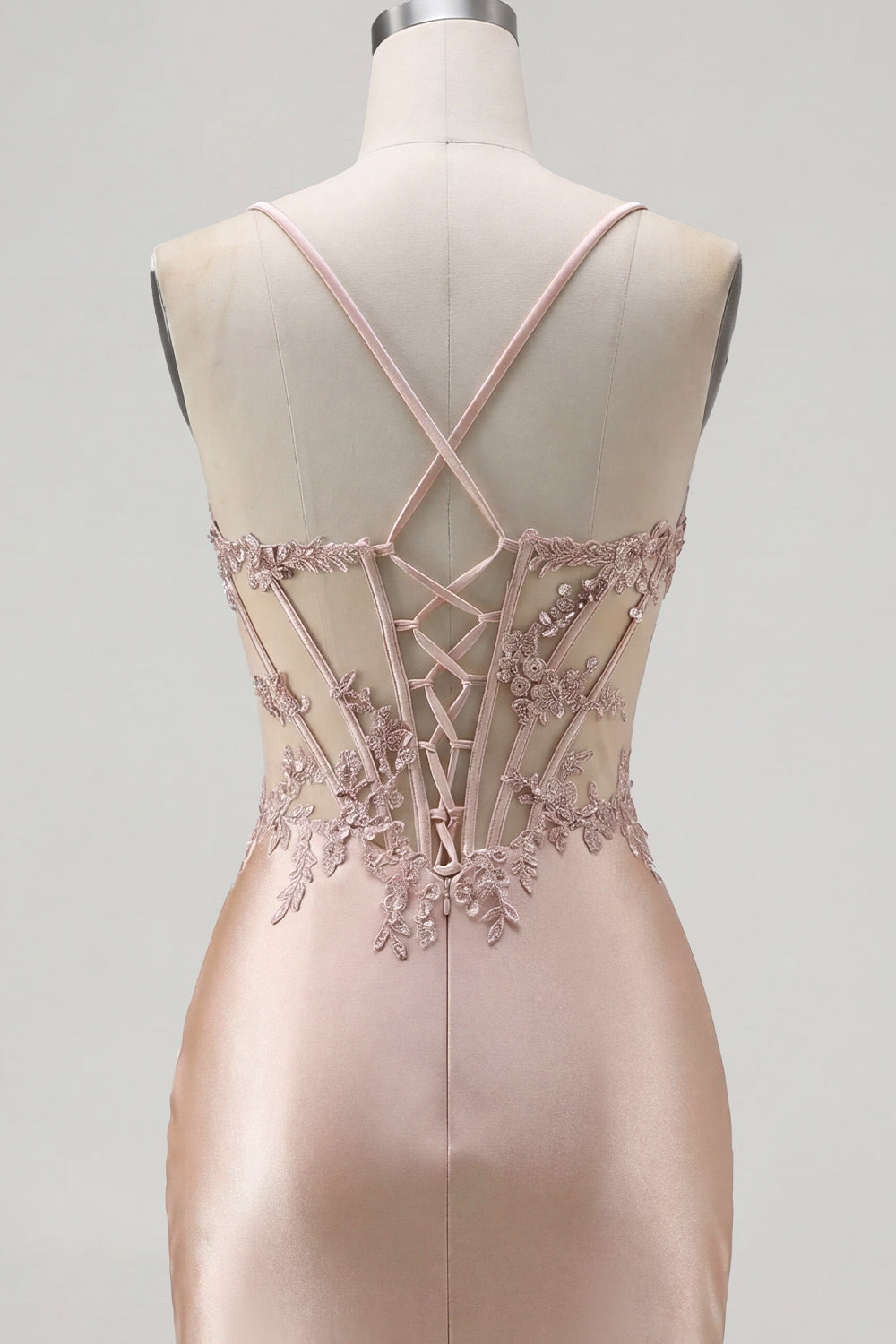 Sparkly Champagne Tight Short Corset Beaded Ruched Homecoming Dress