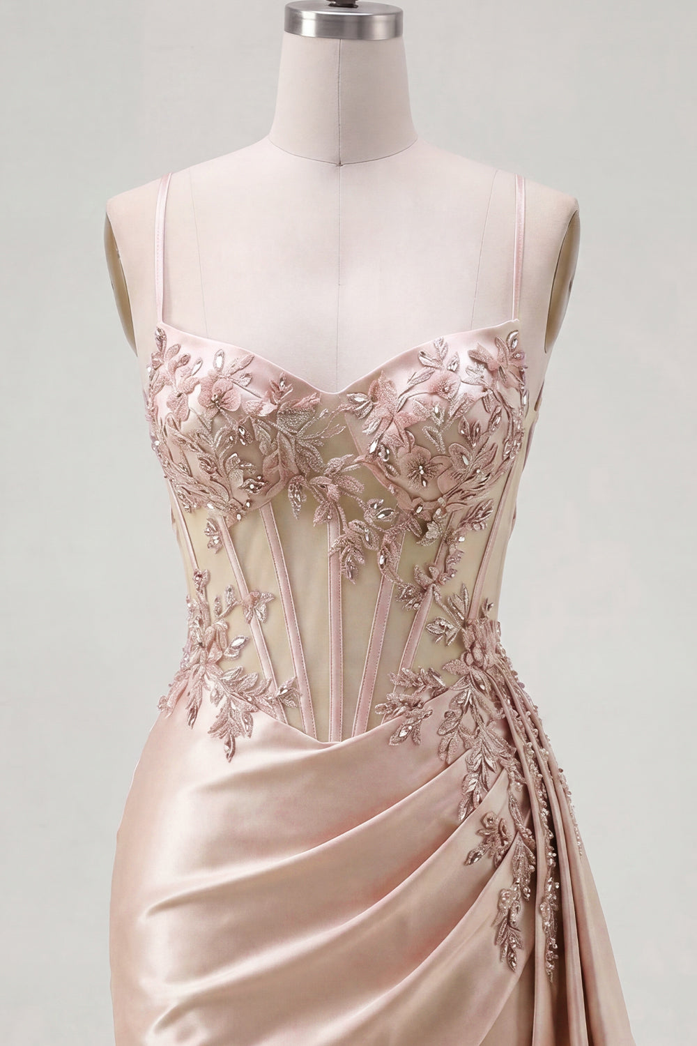 Floral Sparkly Champagne Tight Short Corset Beaded Homecoming Dress with Side Cape