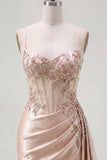 Floral Sparkly Champagne Tight Short Corset Beaded Homecoming Dress with Side Cape