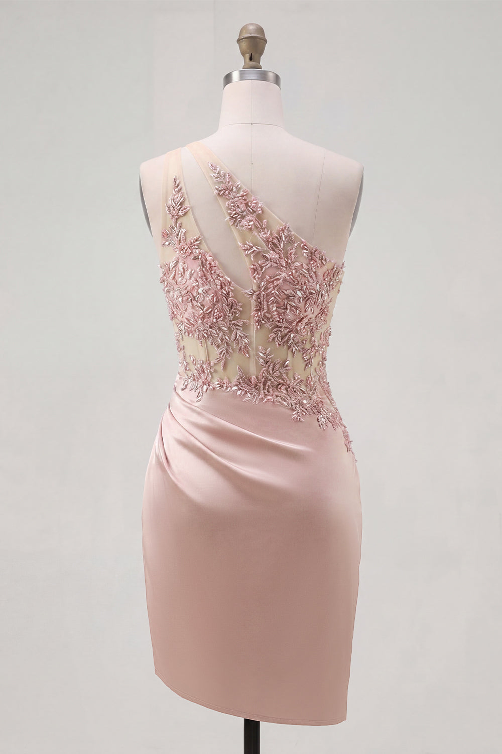 Corset Beaded Sparkly Champagne Tight Short Keyhole Homecoming Dress