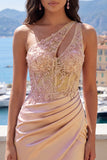 Corset Beaded Sparkly Champagne Tight Short Keyhole Homecoming Dress