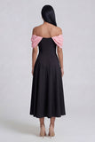 Black A Line Off the Shoulder Maxi Beach Wedding Guest Dress