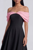 Black A Line Off the Shoulder Maxi Beach Wedding Guest Dress