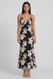 Sage Green Floral Mermaid Maxi Spaghetti Straps Beach Wedding Guest Dress