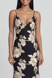 Sage Green Floral Mermaid Maxi Spaghetti Straps Beach Wedding Guest Dress