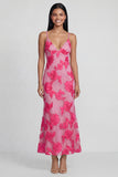 Sage Green Floral Mermaid Maxi Spaghetti Straps Beach Wedding Guest Dress