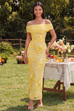 Off the Shoulder Blue Floral Maxi Mermaid Beach Wedding Guest Dress with Back Slit