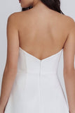 Tight Short Strapless Ruched Ivory Graduation Dress with Slit