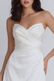A Line Ivory Short Sweetheart Ruched Graduation Dress