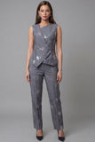 Single Breasted 2 Piece Sparkly Dark Grey Sequin Business Suits