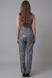 Single Breasted 2 Piece Sparkly Dark Grey Sequin Business Suits