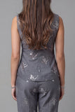 Single Breasted 2 Piece Sparkly Dark Grey Sequin Business Suits
