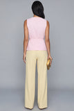 Pink and Butter Yellow Shawl Lapel 2 Piece Business Suits with Sash